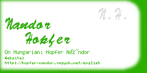 nandor hopfer business card